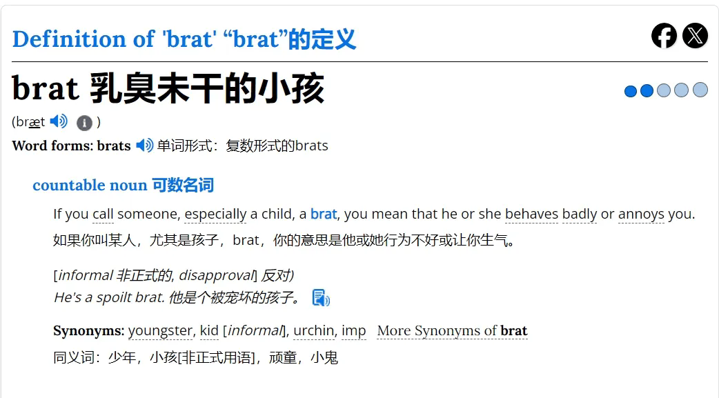 词汇 柯林斯词典年度词汇：BratAG真人九游会登录网址2024年度(图4)